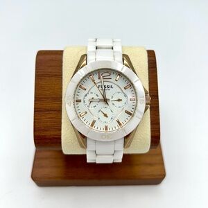Fossil CE1006 White Ceramic Day/Date 24-Hour Womens Watch